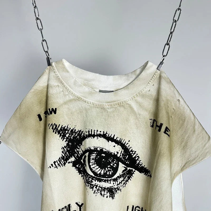 Red Skull Finger Print Damaged Hole Saint Tank Tee Men Women Streetwear Oversized Vest Vintage Washe Black Sleeveless T Shirt