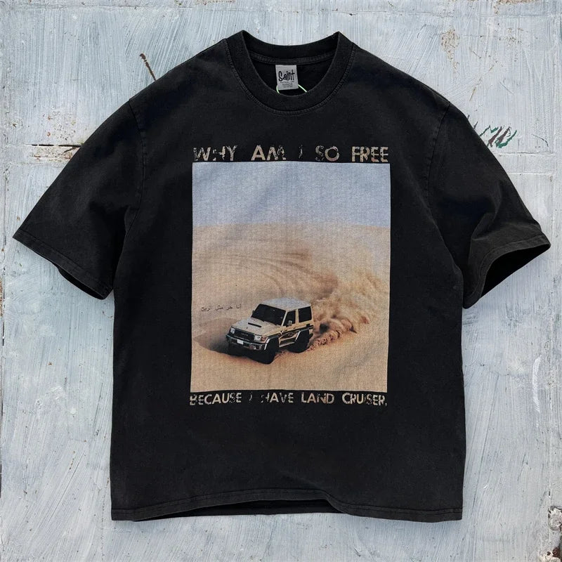 SAINT The Sand Of Time T-Shirts 2025ss Dirty Soil Spray Hand Worn Tank Top T Shirt Tee
