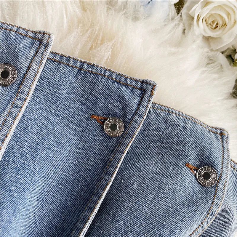 Fashion Strapless Denim Tops Summer Off Shoulder Women Short Vest With Belt Female Jean Tank Streetwear