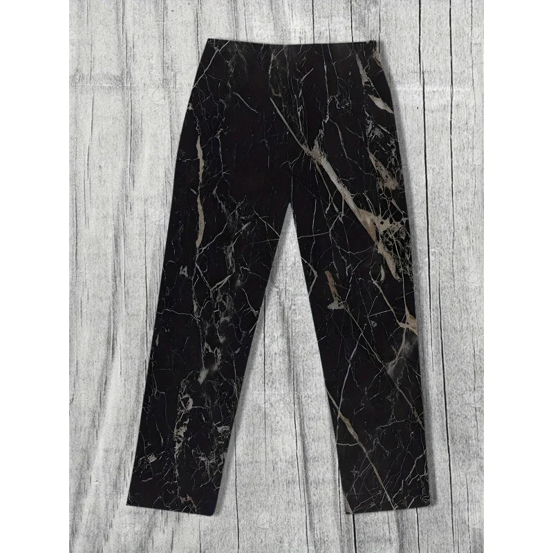 Men'S Summer Fashion Casual Pants Lightweight Comfortable Solid Color With Stylish Print Drawstring For Sports And Casual Wear