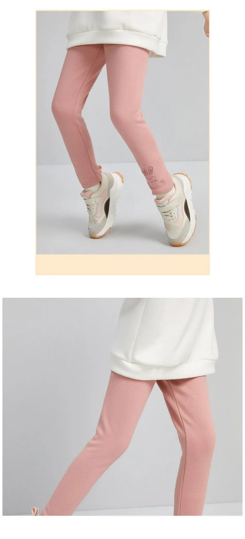 Leggings pour filles de 3 à 8 ans, pantalons lapin pour bébés, collants thermiques pour enfants, doublure polaire, à la mode, bas décontracté, automne et hiver