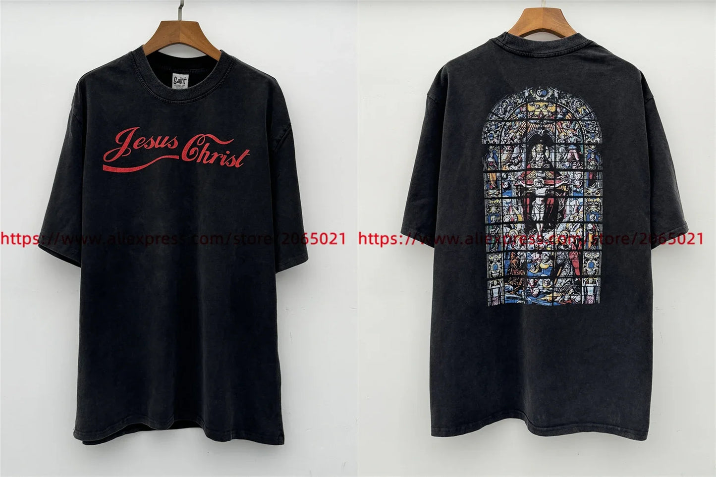 Vintage SAINT Guns N Roses Washed T-Shirts High Quality Dirty Soil Spray Hand Worn Tank Top T Shirt Tee Tops