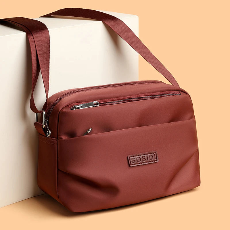 Large-capacity women's office backpack - waterproof nylon fabric bag - fashionable multi-compartment single-shoulder bag - trend