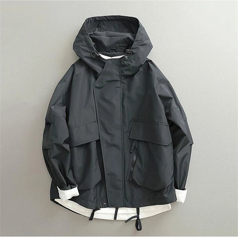 2025 Men's Jackets Spring Autumn Vintage Multi-pockets Jacket Outerwear High Street Hip Hop Loose Safari Style Men Overcoats