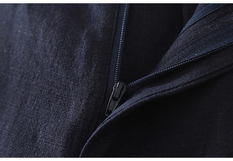 Cotton suit pants female summer new Korean fashion simple literary temperament elastic high waist leisure straight nine pants