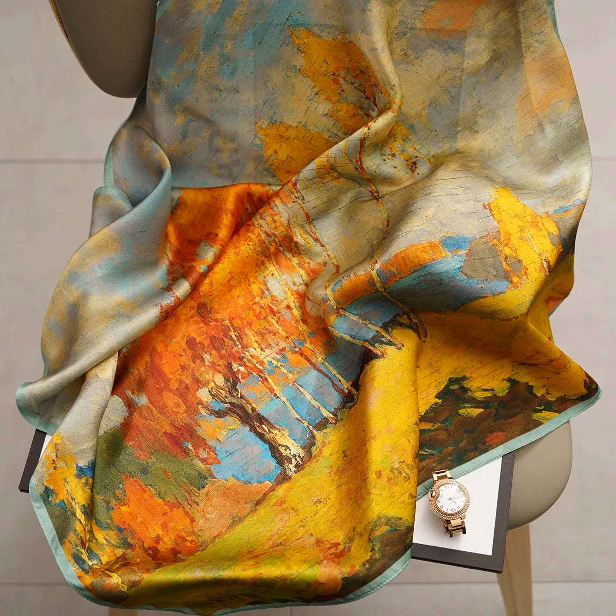 Women Silk Scarf Fashion Hair Scarf Silk Satin Neckerchief Female Hair Ties Headband Hair Ornament Female Bandana Bag Scarves