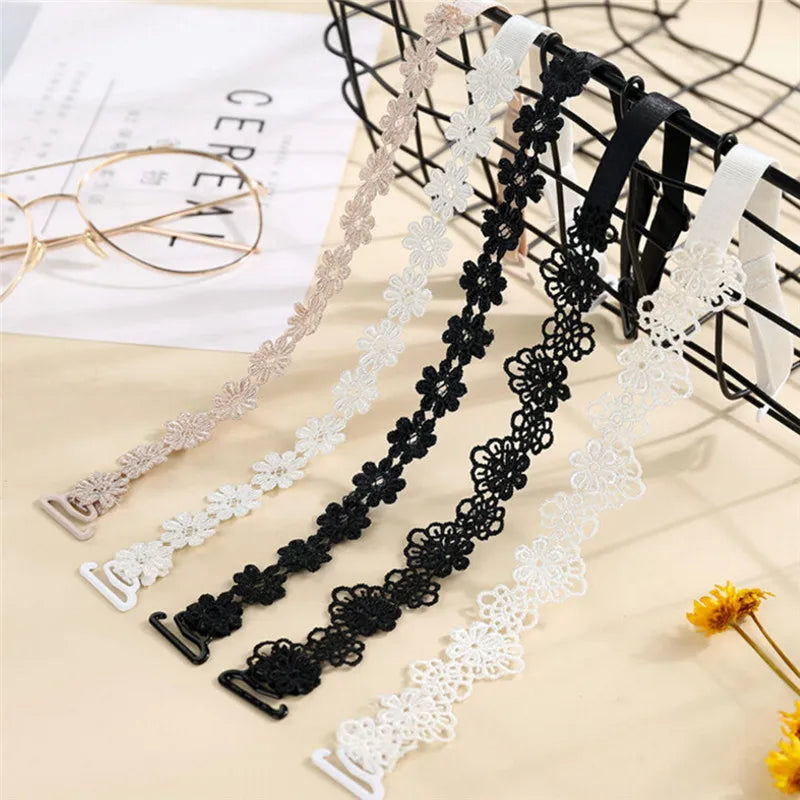 Women Elastic Bra Strap Bra Accessories Floral Lace Bra Strap Anti-slip Adjustable Belts Shoulder Strap for Bridal Wedding Party