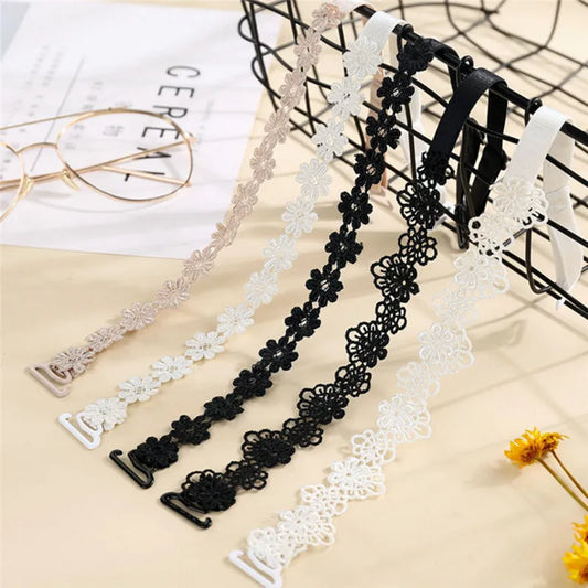 Women Elastic Bra Strap Bra Accessories Floral Lace Bra Strap Anti-slip Adjustable Belts Shoulder Strap for Bridal Wedding Party