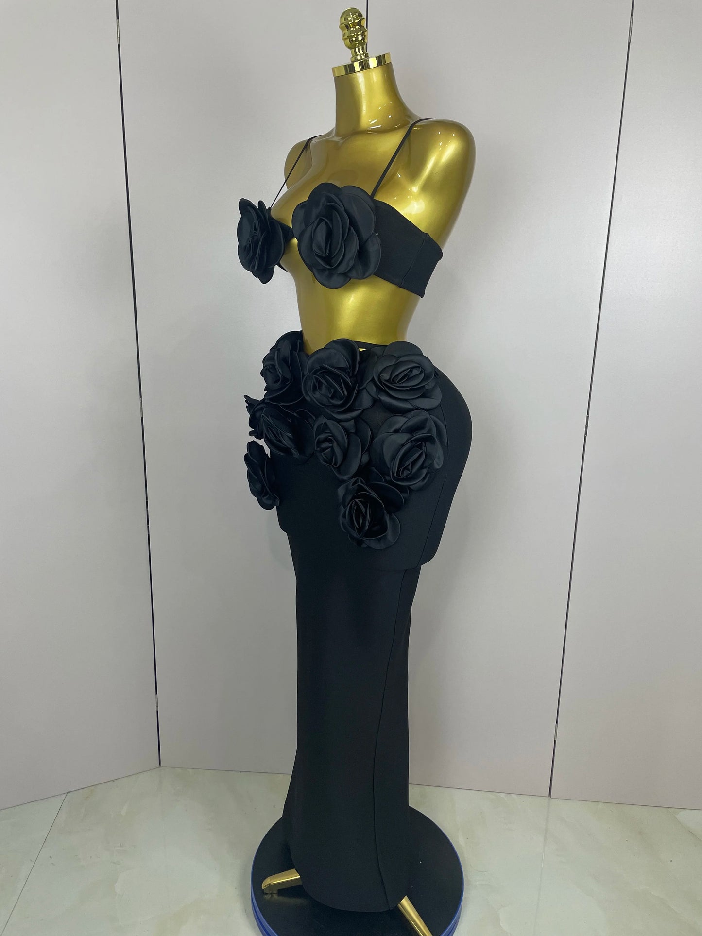 Sexy Camisole Floral Bandage Long Skirts 2-Piece Set 2025 Women Celebrity Elegant Party Cocktail Prom Gown Nightclub Outfit
