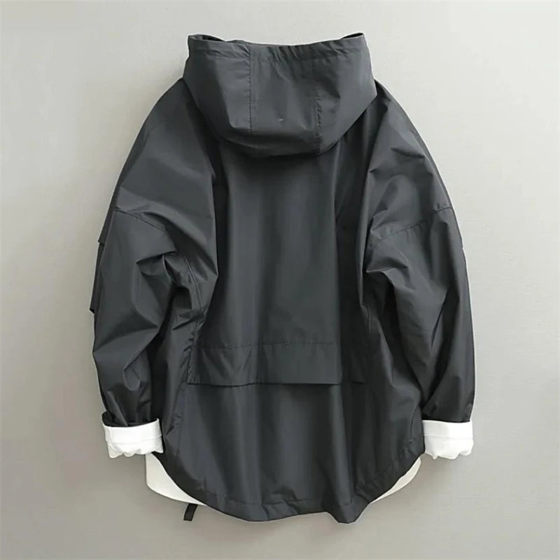 2025 Men's Jackets Spring Autumn Vintage Multi-pockets Jacket Outerwear High Street Hip Hop Loose Safari Style Men Overcoats
