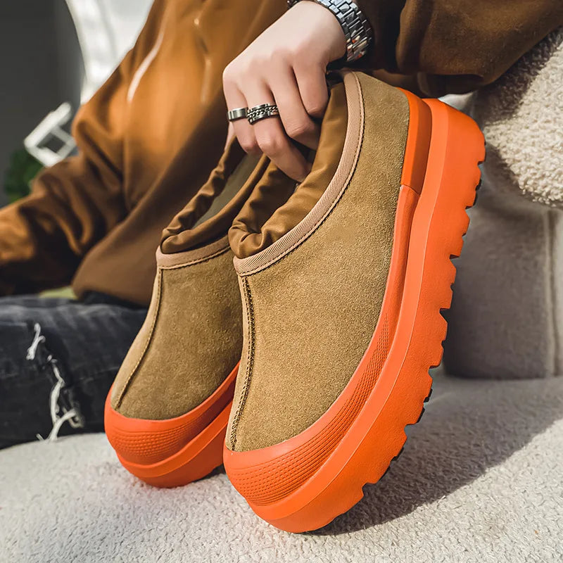 Sneakers Casual Plus Size 43 44 Womens Mens Winter Plush Warm Snow Boots Fashion Fur Upper Height Increased Platform Board Shoes