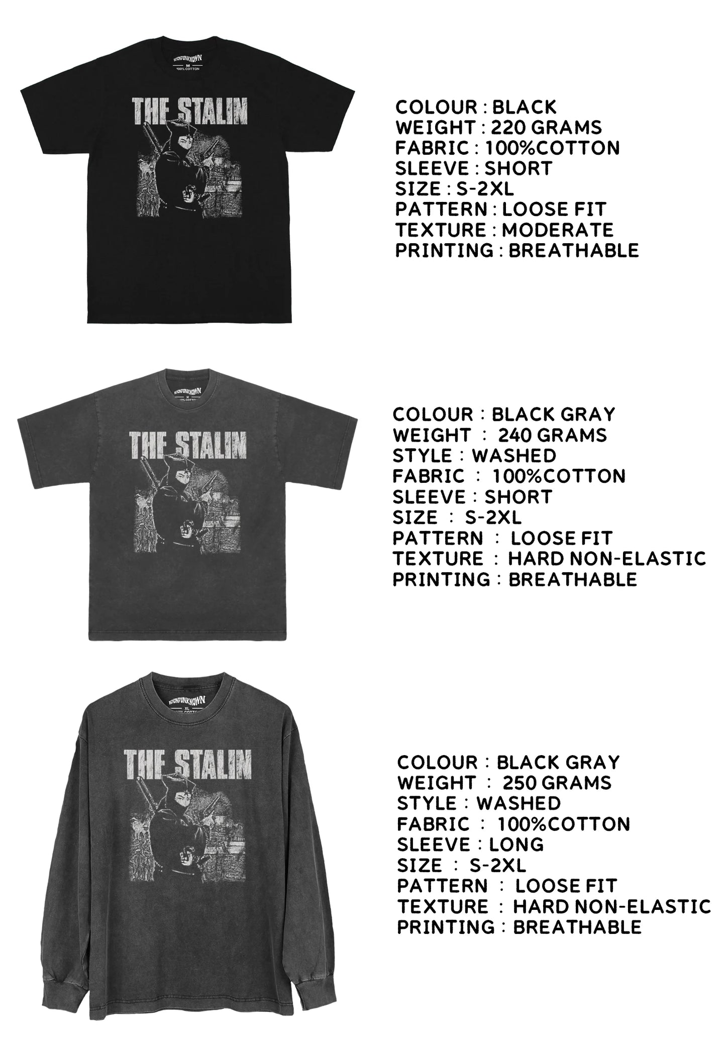 The Stalin T-Shirt Japanese Haedcore Punk Band The Comes Death Side  Gauze Suehiro Maruo Washed Cotton Men's Short Sleeves Shirt