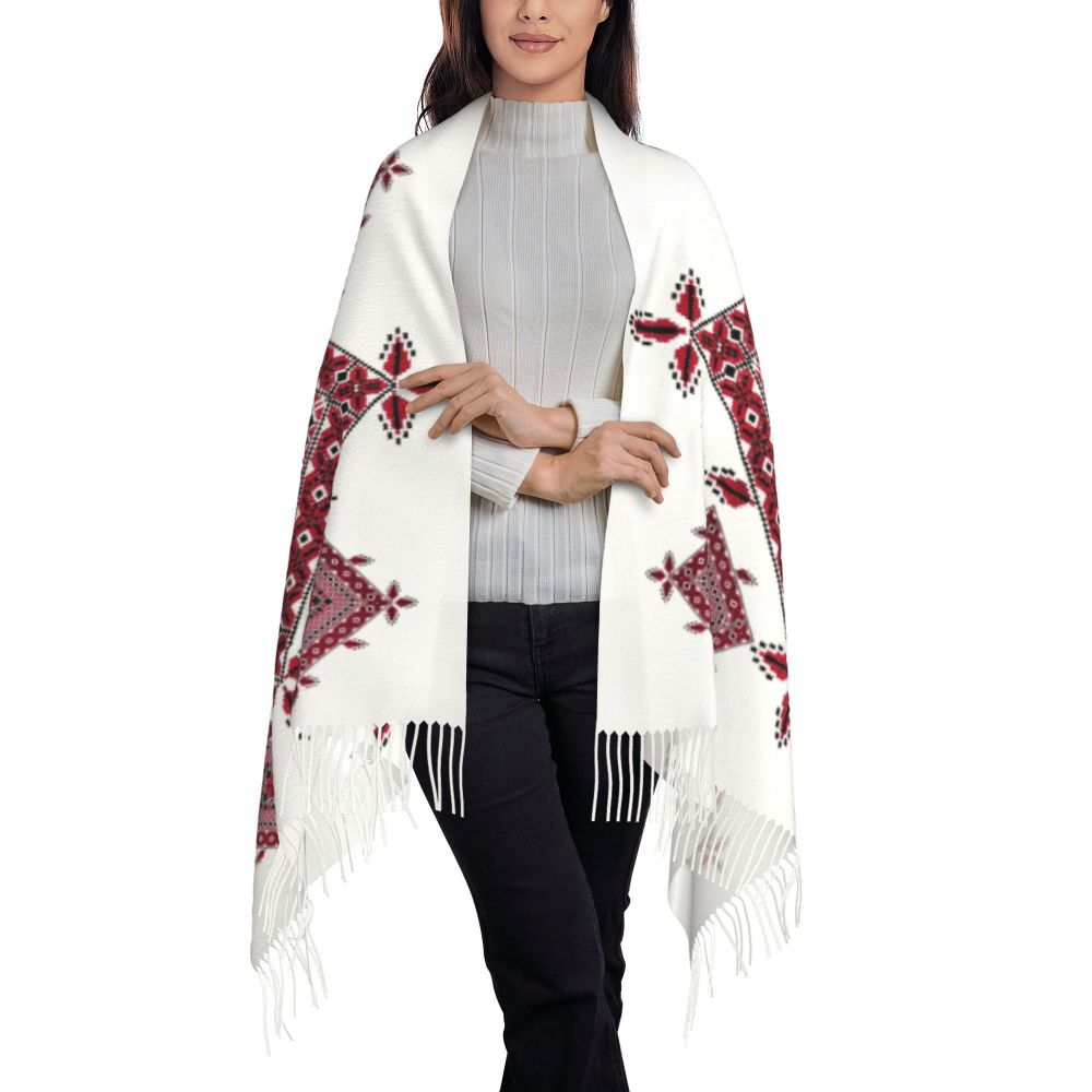 Palestines Flag Tassel Scarf Women Soft Palestinians Patriotic Shawl Wrap Ladies Winter Fall Scarves