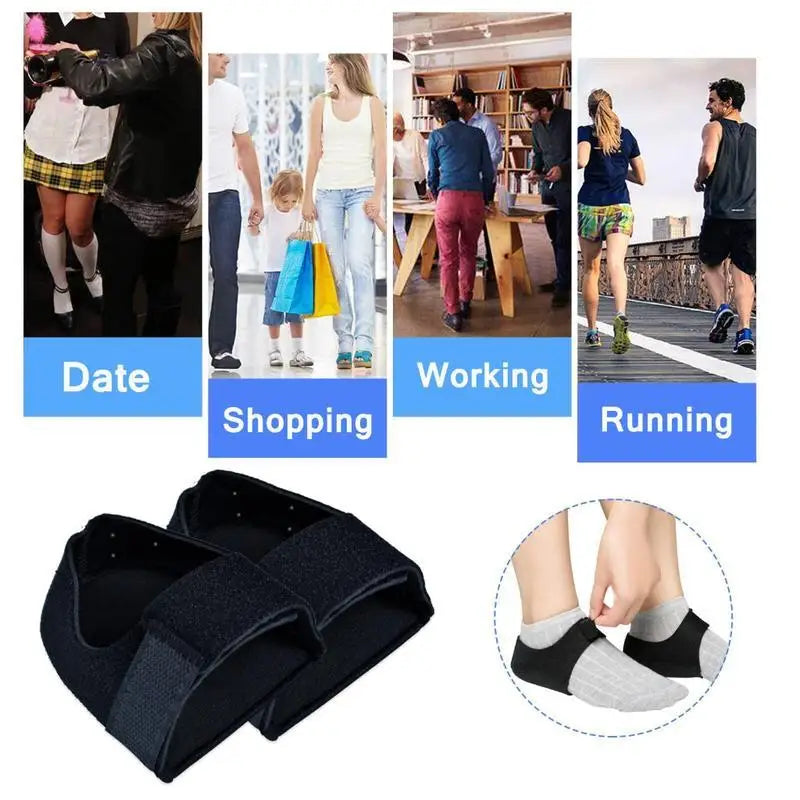 2 Pieces Pain Relief for Plantar Gel Heel Pad Fasciitis Socks Worn in Shoes Thin Heel Spur Foot Skin Care Protector Heel Sleeves