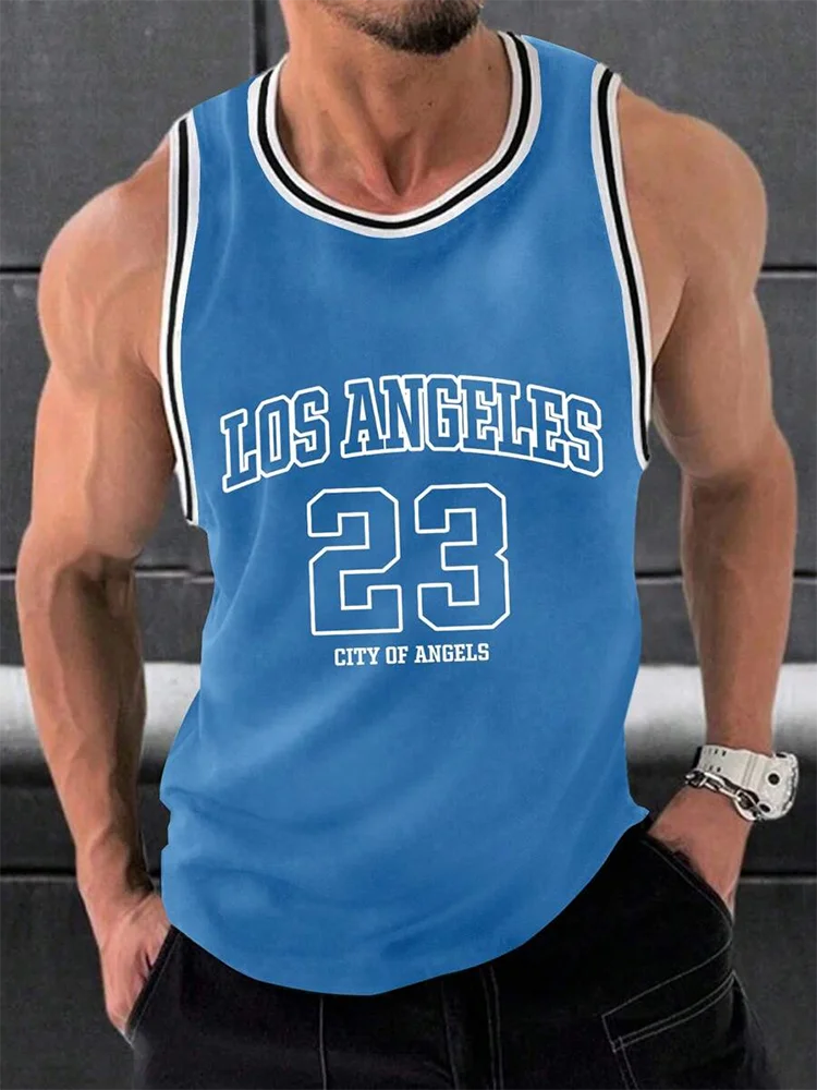 New Summer Daily Urban Casual Men's Tank Tops Fitness Exercise Breathable Sleeveless Tees Outdoor Street Fashion Men Clothing