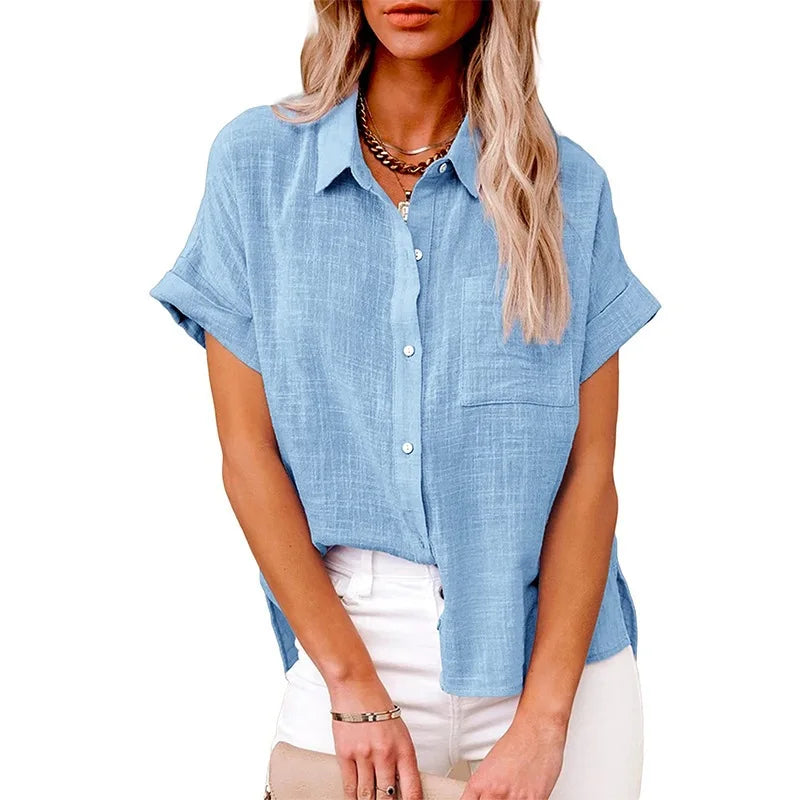 Summer Women Shirts Tops Cotton Linen T-shirt Women Top Camisas Mujer Casual T-Shirt Streetwear Loose Female T-Shirts New Shirt