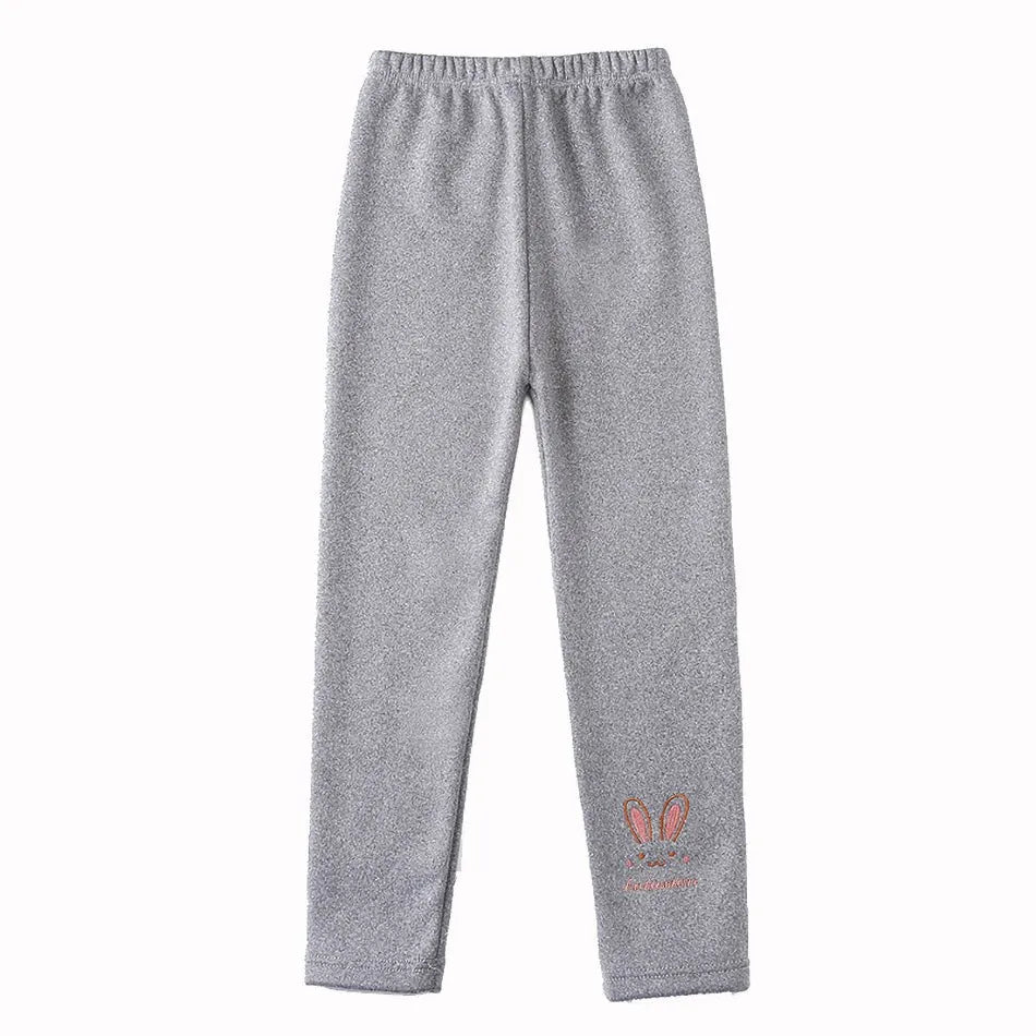 Leggings pour filles de 3 à 8 ans, pantalons lapin pour bébés, collants thermiques pour enfants, doublure polaire, à la mode, bas décontracté, automne et hiver