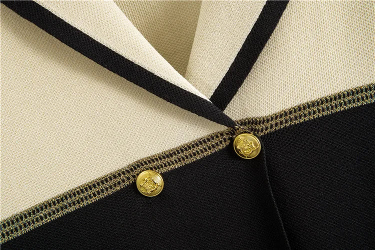 Korean Design Knitted 2 Piece Sets Women Knitwears Double Breasted Sweater Cardigan Tops Conjuntos High Waist Sweatpants Outfit