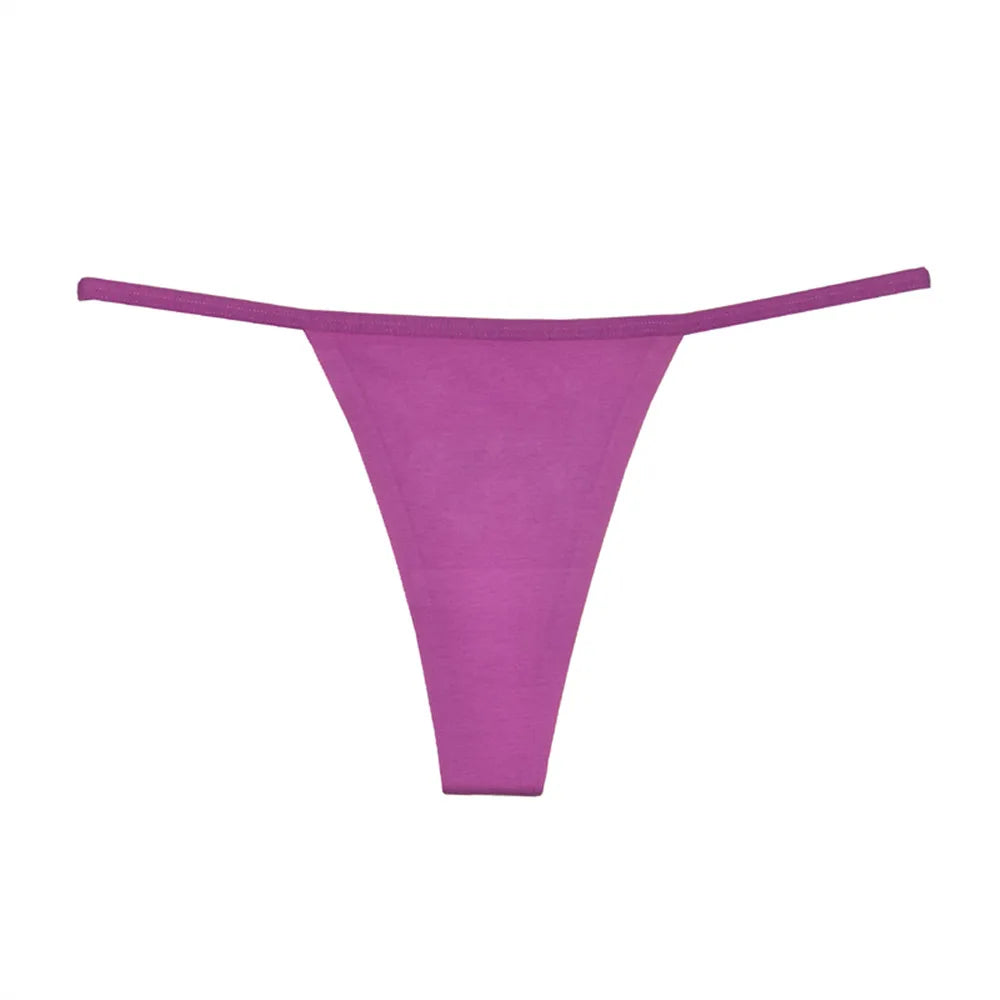2pcs Women's Thong Sexy Lingerie Cotton Seamless Invisible Underwear Mid-rise T-back Panties Single Chip Breathable and Soft