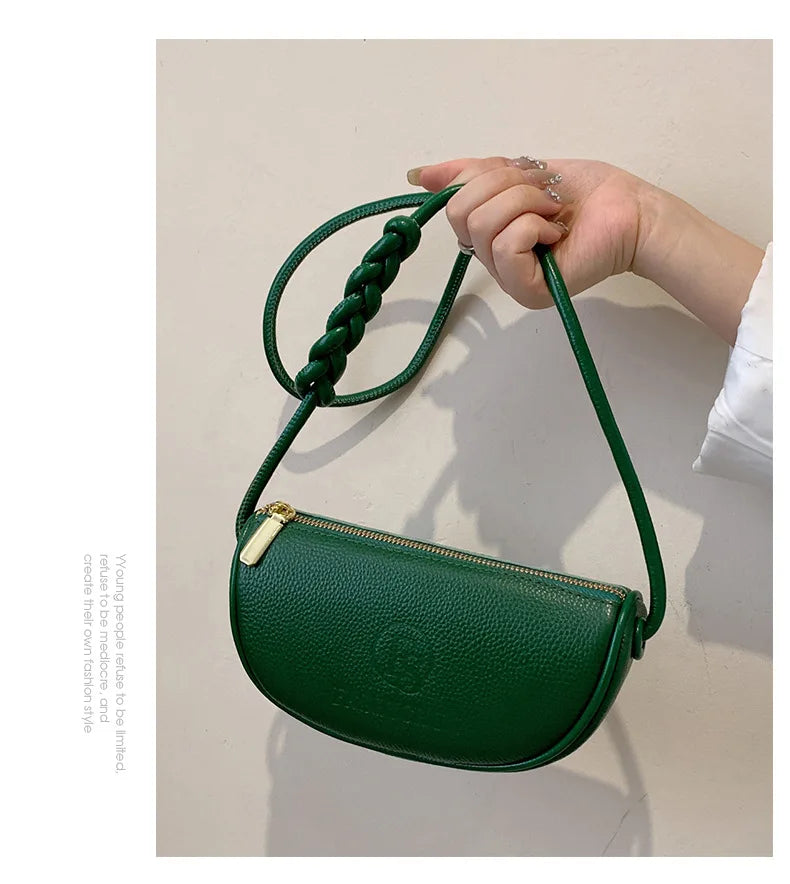 Brand Fashion Mini Bags Trend Designer Handbags Women'S Genuine Leather Casual Lady Shoulder Black Crossbody Bag for Girl