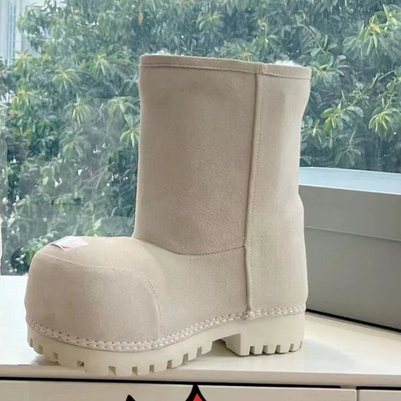 Winter Boots Women Snow Boots genuine leather Waterproof Warm Ski Boots Female Outdoor Non-slip Cotton Boots Size 35-40