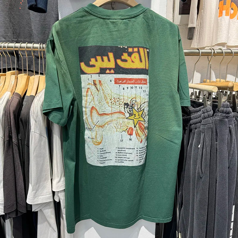 Saint High Quality Casual Loose Smiling Print Men T Shirt