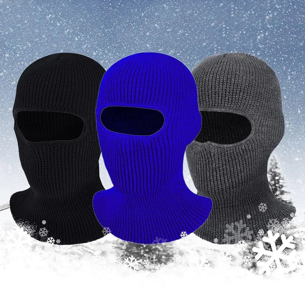 2In1 Mask Beanies Hat Men Winter Balaclava Hats Knitted Hats Fashion Full Face Ski Bonnet Tactical Cycling Earmuffs Cap Knitted