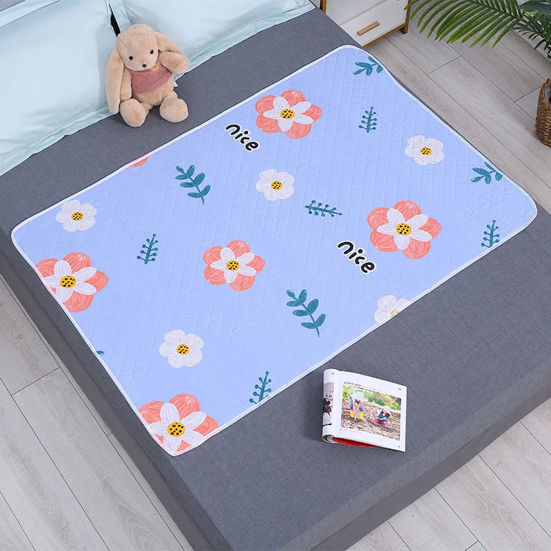 Matelas lavable imperméable, tapis d'urine pour bébés et tout-petits, protection de lit de dessin animé mignon, couches de literie, coussinets d'urine, tissu respirant