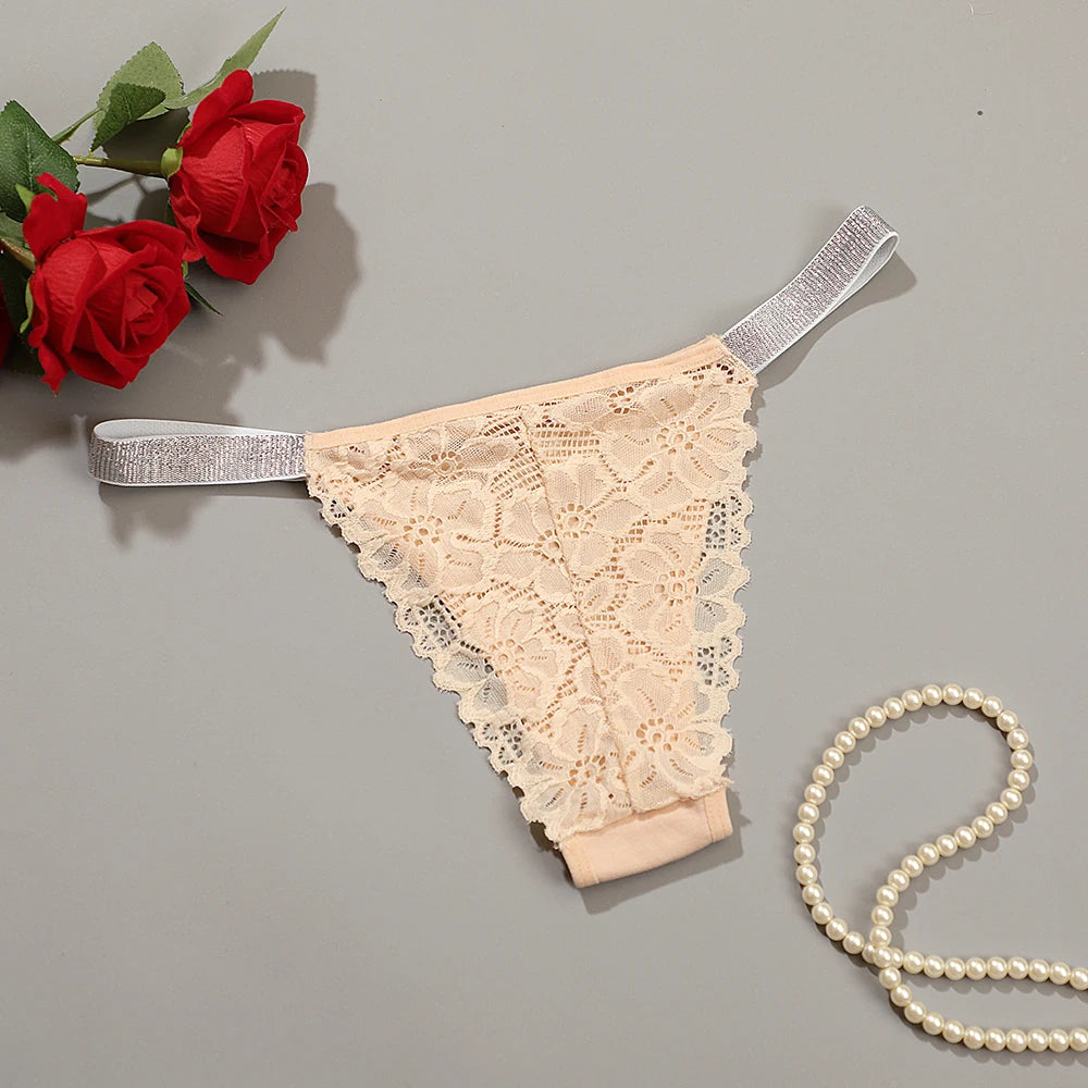 Women Panties Shiny Rhinestone Sexy Lace Lingerie Women Low Rise Female Cotton Underwear G-string  Ladies BriefsThong