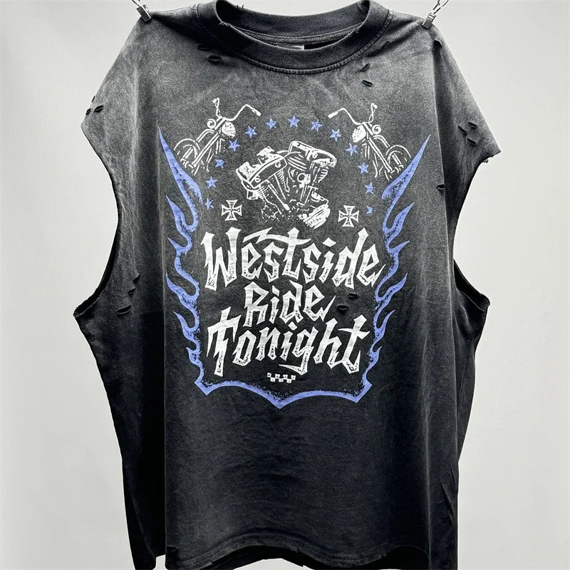 SAINT The Sand Of Time T-Shirts 2025ss Dirty Soil Spray Hand Worn Tank Top T Shirt Tee