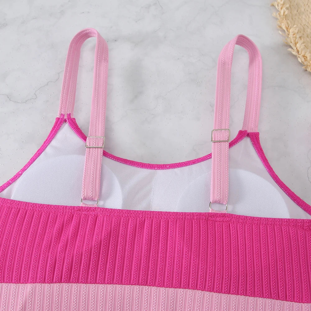 Strappy Bikinis 2025 Women High Waist Swimwear Female Sexy Swimsuit Solid Bathers Bathing Swimming Swim Suit Beachwear Summer