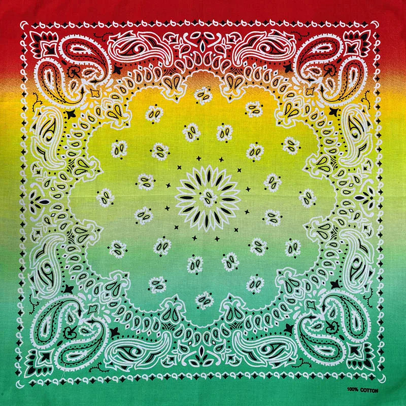 Nouvelle mode Hip Hop 100% coton Bandana carré écharpe 55 cm * 55 cm noir rouge Paisley bandeau imprimé pour femmes/hommes/garçons/filles