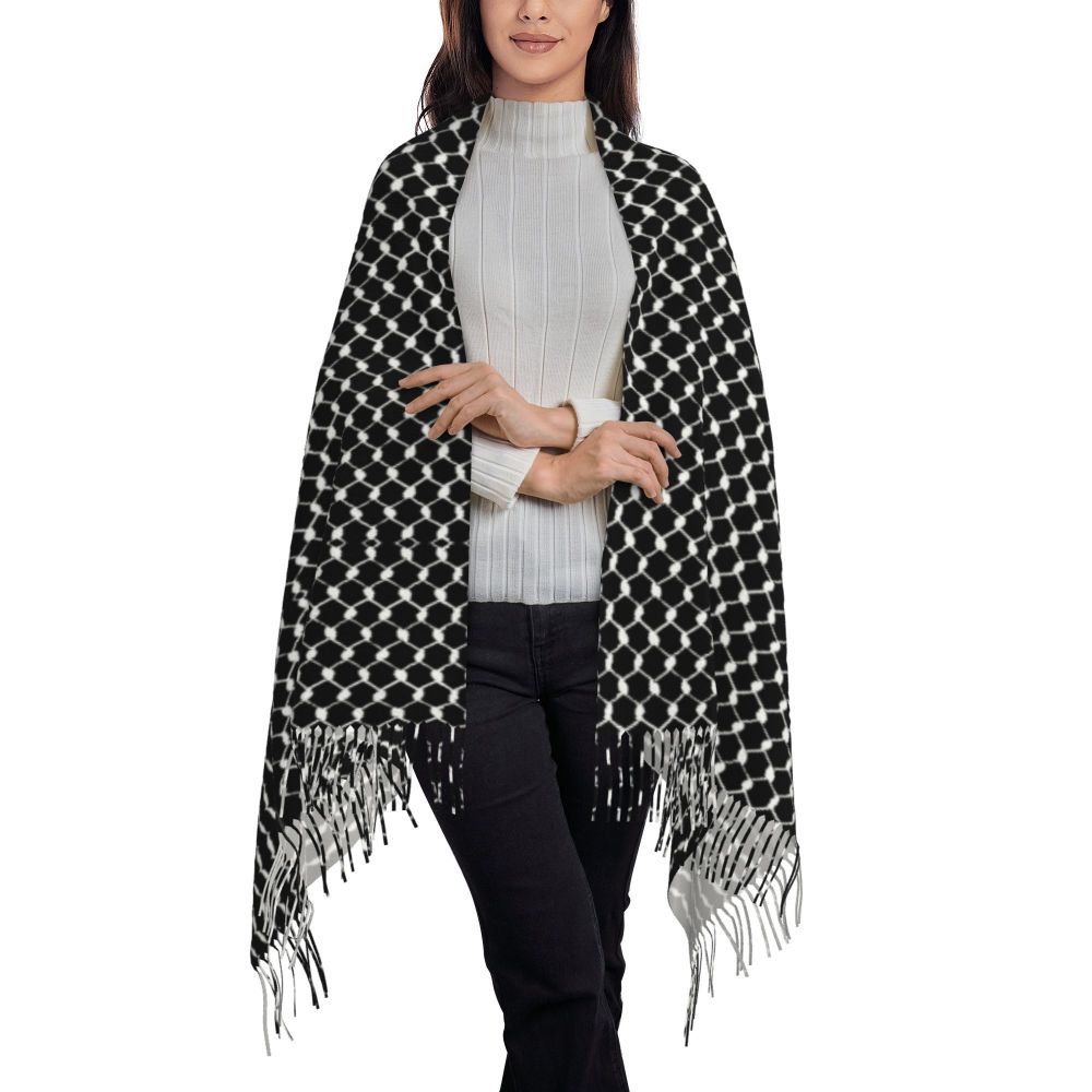 Palestines Flag Tassel Scarf Women Soft Palestinians Patriotic Shawl Wrap Ladies Winter Fall Scarves