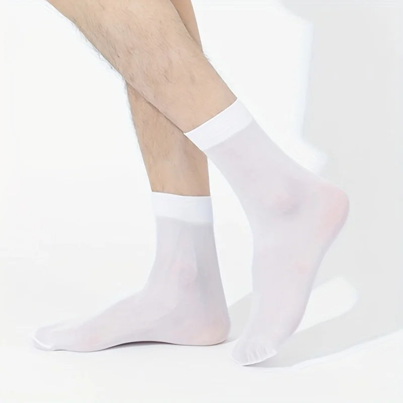 30 Pairs High Quantity Breathable Fiber Men's Socks Summer Comfortable Thin Ice Silk Socks High Elastic Business Casual Socks