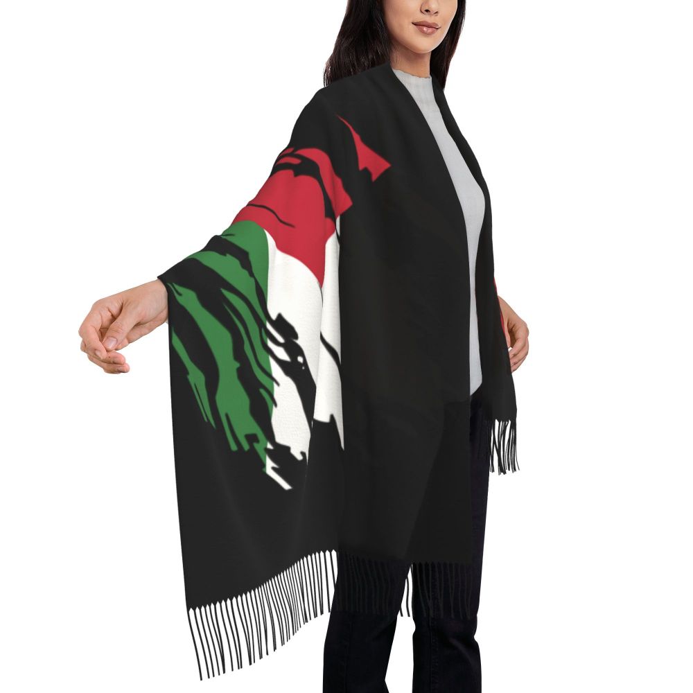 Palestines Flag Tassel Scarf Women Soft Palestinians Patriotic Shawl Wrap Ladies Winter Fall Scarves