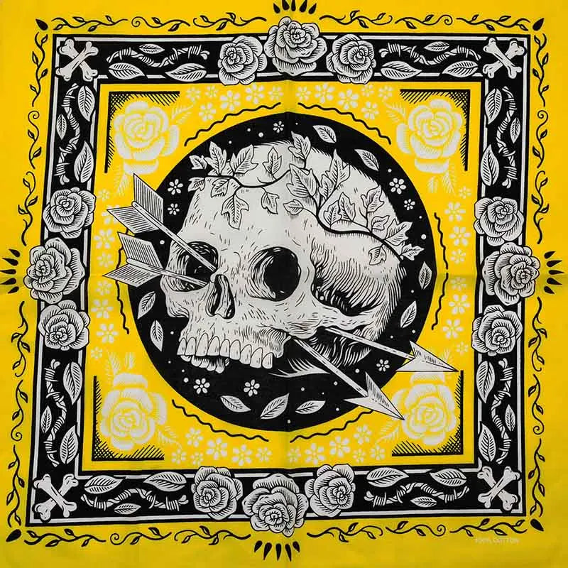 Nouveau Design de mode Hip Hop 100% coton crâne Bandana carré écharpe noir Paisley vélo bandeau pour femmes/hommes/garçons/filles