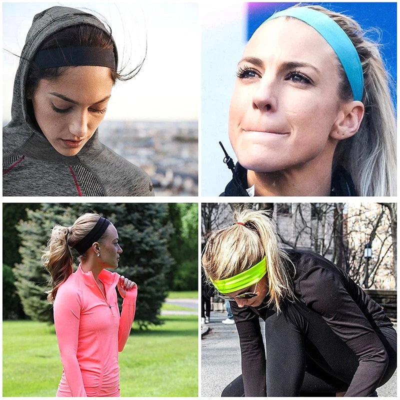 Summer Sports Yoga Women Headbands Not Tight Adjustable Running Absorb Sweat Elastic Hair Bands Soild Unisex Headband Wholesale