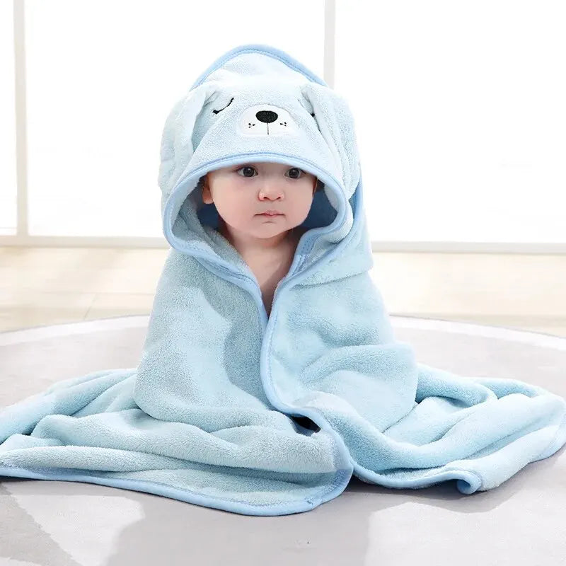 Serviette de bain pour tout-petits, peignoir pour bébé, couvertures pour garçons et filles, emmailloter avec capuche, lieux de dessin animé, sourire, literie pour enfants nouveau-nés