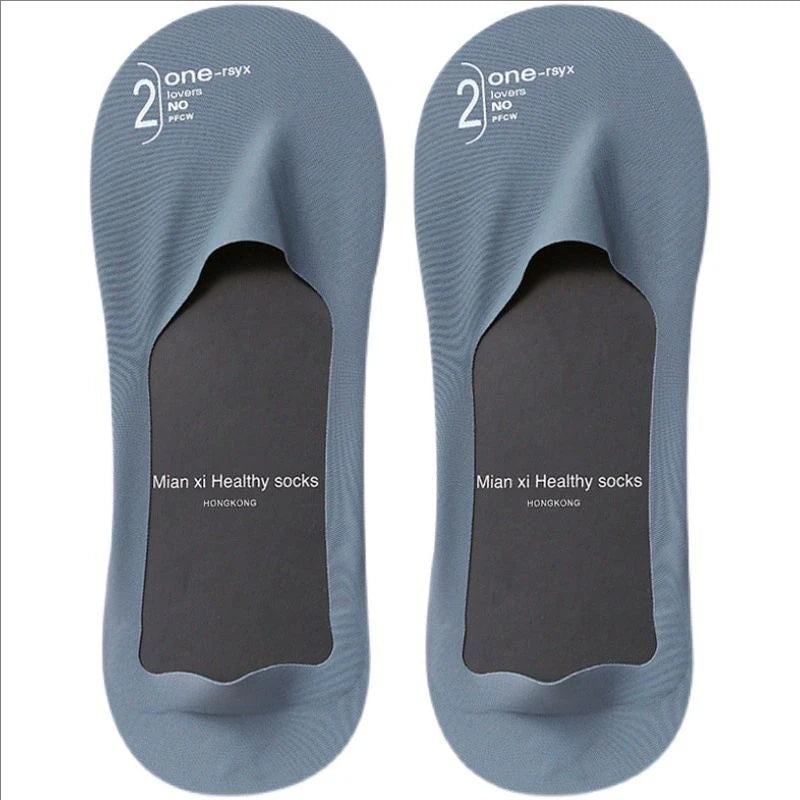 5/7 Pairs Men's Socks Cotton Breathable Summer Ultra-thin No Show Ice Silk Sock Silicone Non-slip Bottom Absorb Sweat Boat Sock