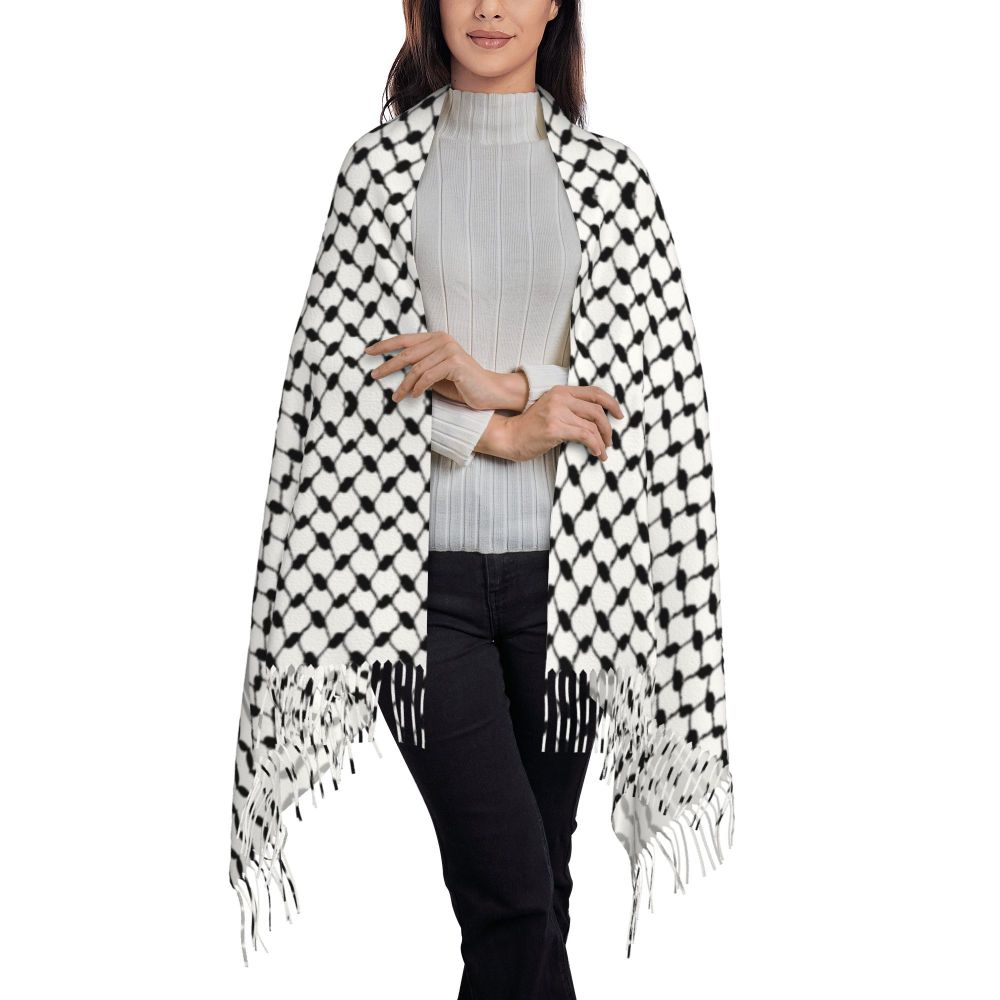 Palestines Flag Tassel Scarf Women Soft Palestinians Patriotic Shawl Wrap Ladies Winter Fall Scarves
