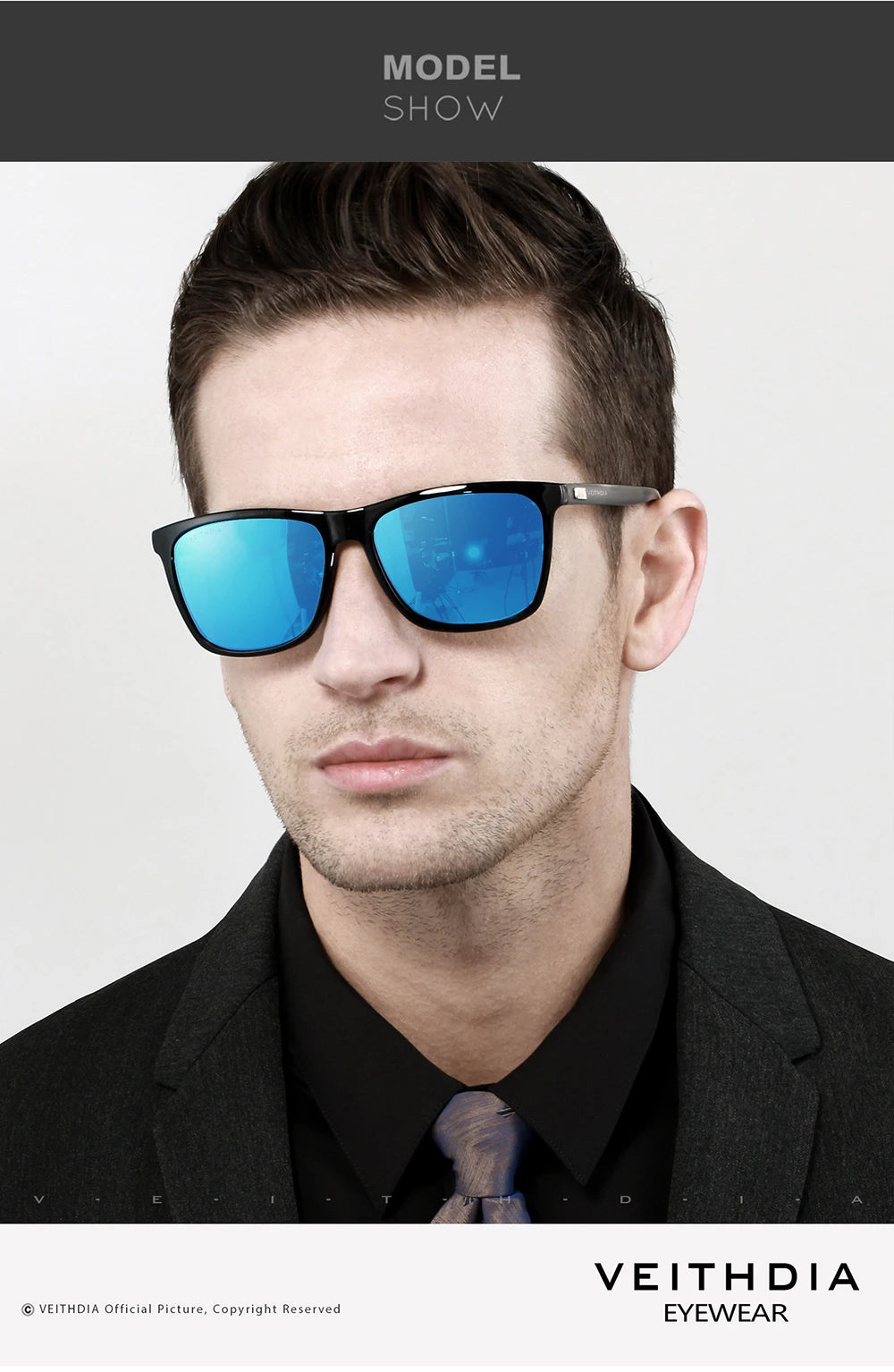 VEITHDIA marque lunettes de soleil unisexe rétro aluminium + TR90 lunettes de soleil polarisées lentille Vintage lunettes de soleil pour hommes/femmes 6108