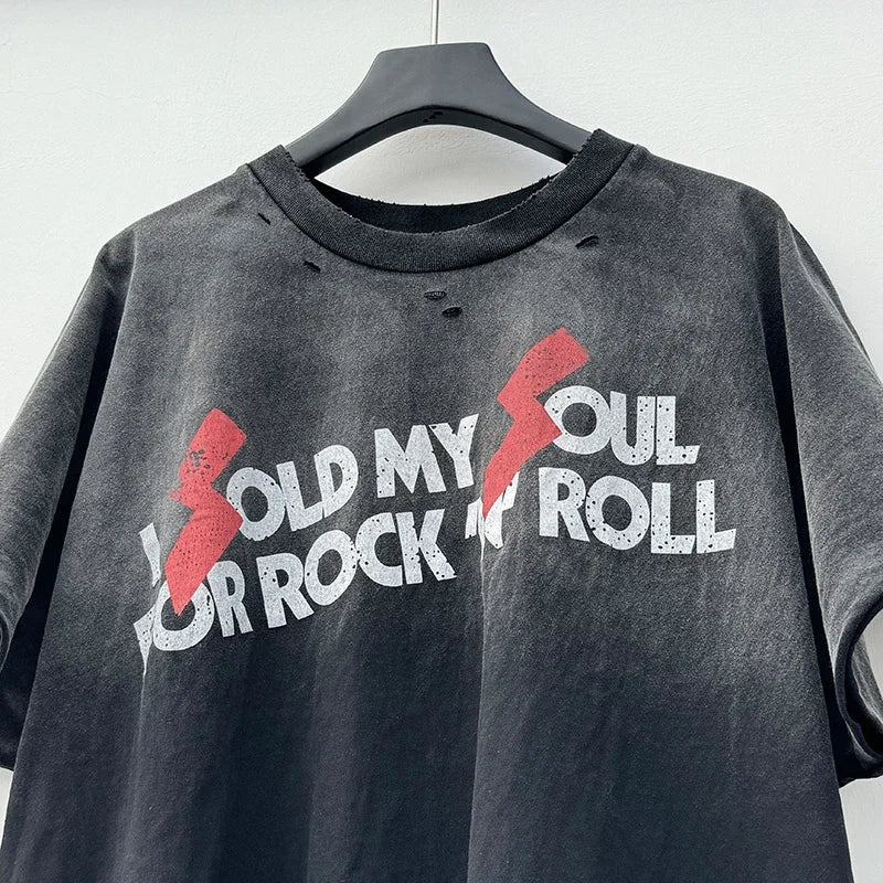 Graphics Print Vintage Washed Black Dirty Sleeveless T-Shirt Men Women Hip Hop Oversized Box Tee Best Quality Cotton T Shirt