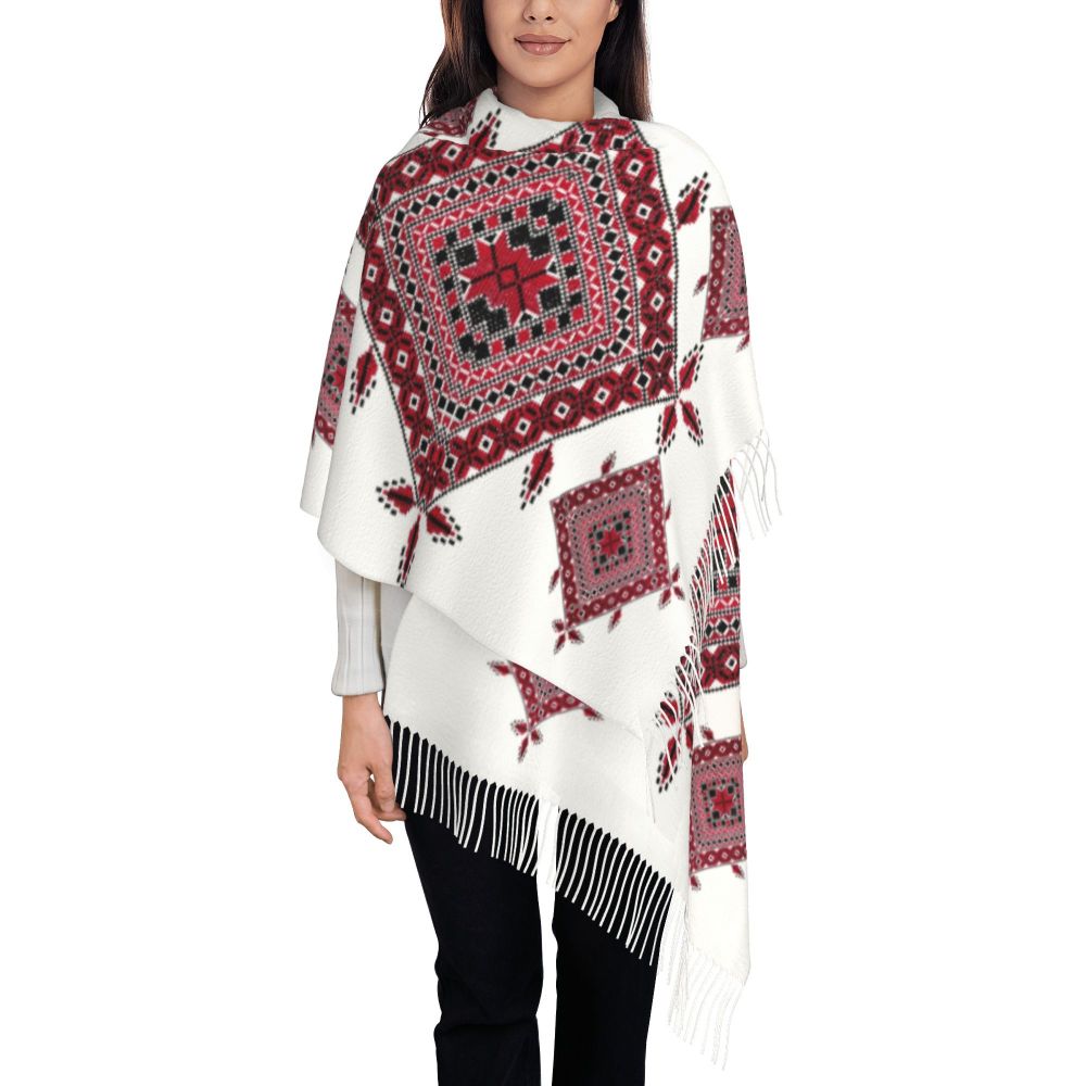 Palestines Flag Tassel Scarf Women Soft Palestinians Patriotic Shawl Wrap Ladies Winter Fall Scarves