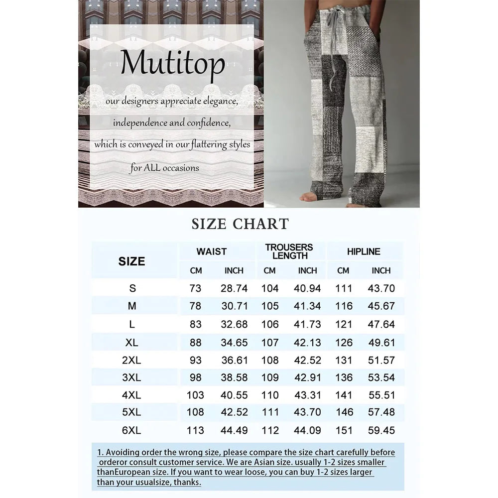 Men'S Summer Fashion Casual Pants Lightweight Comfortable Solid Color With Stylish Print Drawstring For Sports And Casual Wear