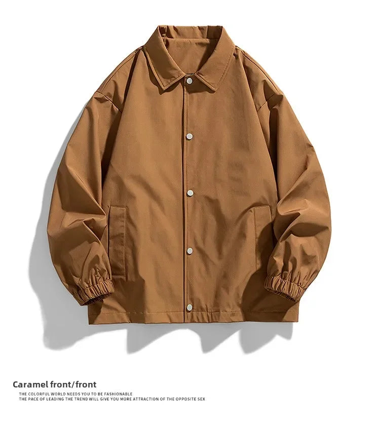 DIY logo Casual Japanese Coach Jacket Men's Spring Autumn New Brand Leisure Work Shirt Sle Open Cardigan Outerwear