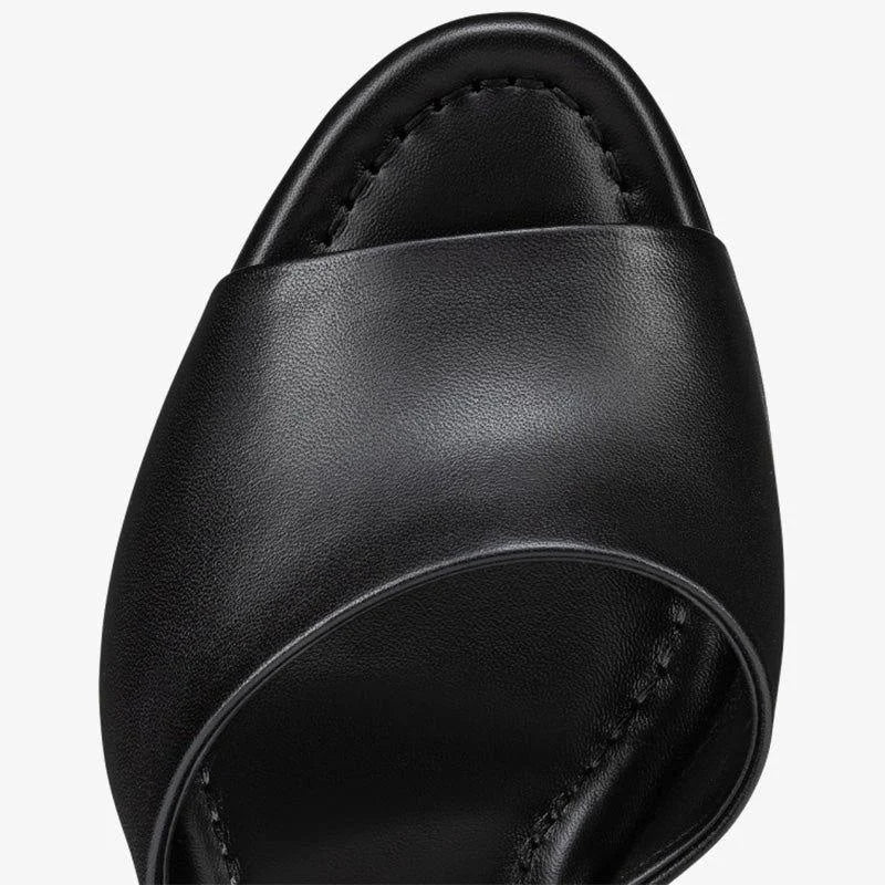 Soft Leather Jane Mules Open Toe Slippers For Women Shoes Sandals Block High-Heel Women's Shoes Wedding Peep Toe Zapatos Mujer
