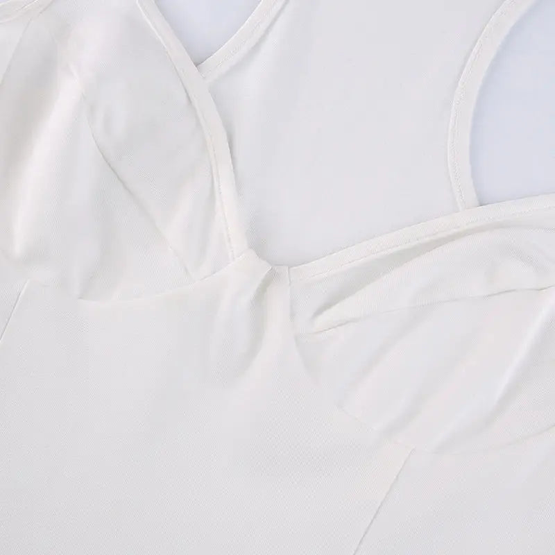 Sexy American Retro Sleeveless White Women's Bodysuits Fashion Basic Slim Outfits Chic Bodycon Jumpsuit Y2K Body Tops Summer