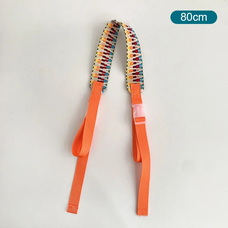 Embroidery Nylon Adjustable Shoulder Bag Strap Pull Button Colorful Sport Style Bag Extension Straps Unisex Bag Accessories
