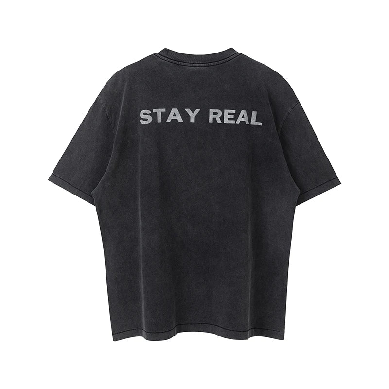 Saint High Quality Casual Loose Smiling Print Men T Shirt