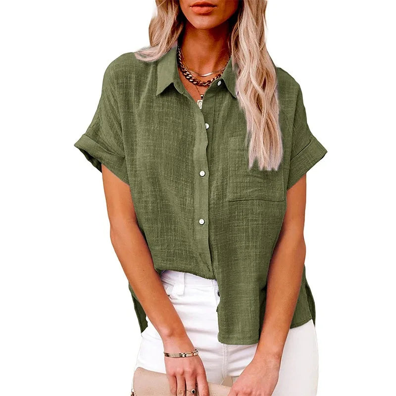 Summer Women Shirts Tops Cotton Linen T-shirt Women Top Camisas Mujer Casual T-Shirt Streetwear Loose Female T-Shirts New Shirt